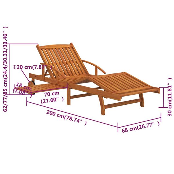 vidaXL Sun Loungers 2 pcs Solid Wood Acacia