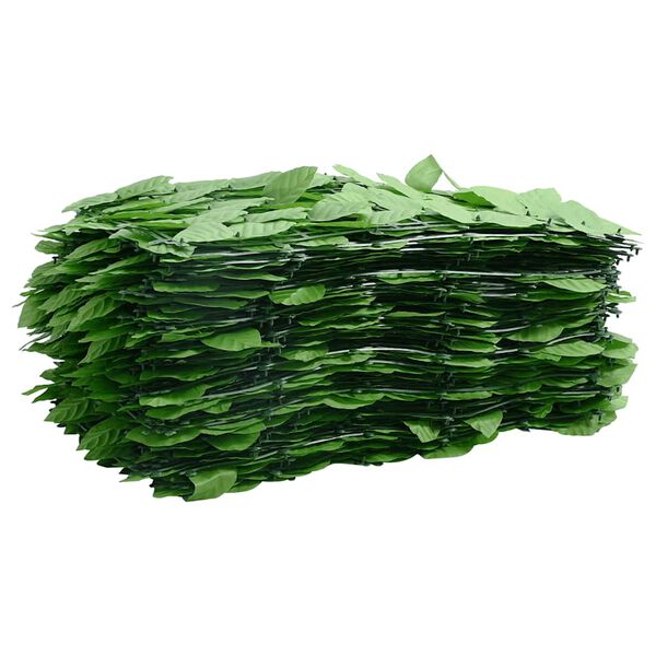 vidaXL Balcony Screen with Green Leaves 400x100 cm