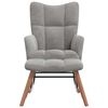 vidaXL Rocking Chair with a Stool Light Grey Velvet