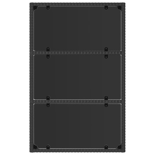 vidaXL 4 Piece Garden Lounge Set with Cushions Black Poly Rattan