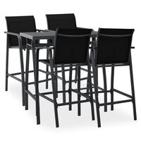 vidaXL 5 Piece Garden Bar Set Black, black vidaXL 5 Piece Garden Bar Set Black