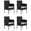 vidaXL 5 Piece Garden Dining Set Poly Rattan Black