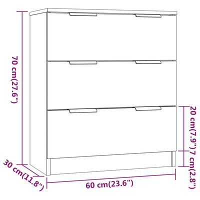 vidaXL 3 Piece Sideboards Black Engineered Wood, black vidaXL 3 Piece Sideboards Black Engineered Wood
