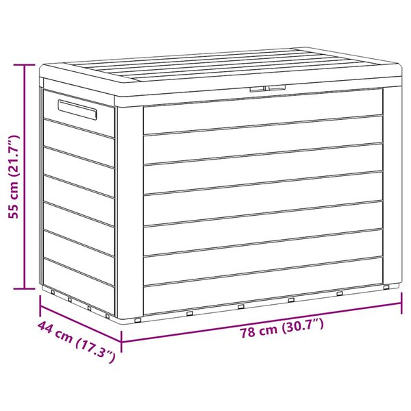 vidaXL Garden Storage Box Anthracite 78x44x55 cm