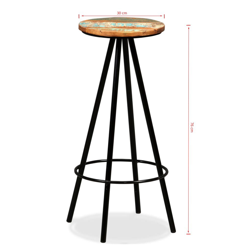 vidaXL Bar Stools 2 pcs Solid Reclaimed Wood