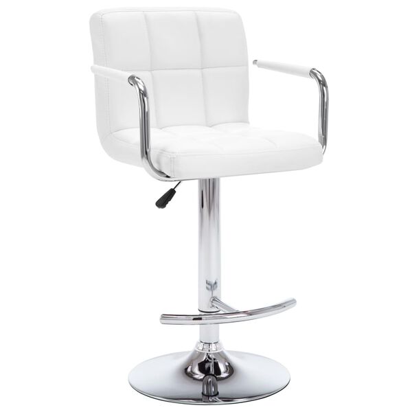 vidaXL Bar Stools 2 pcs White Faux Leather