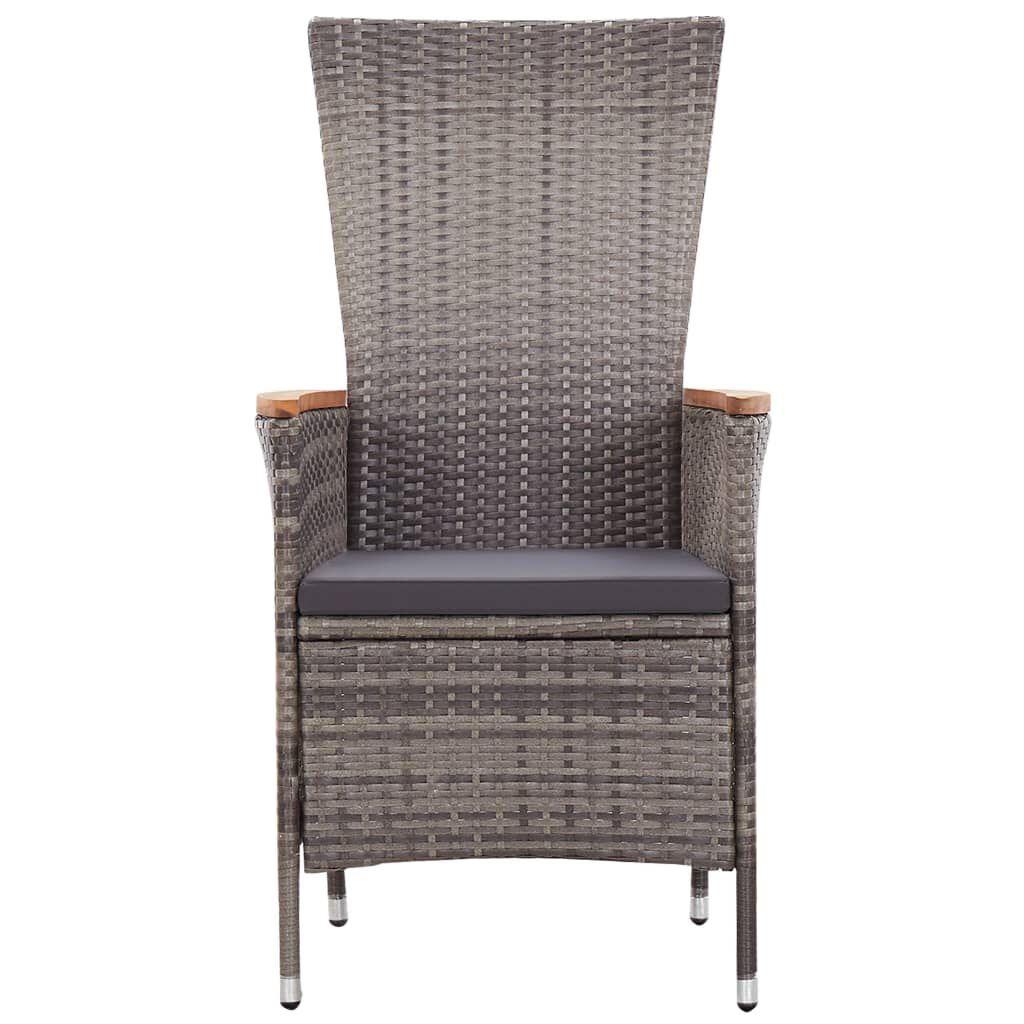 vidaXL 9 Piece Garden Dining Set with Cushions Grey