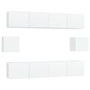 vidaXL 6 Piece TV Cabinet Set White Engineered Wood