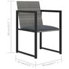 vidaXL 5 Piece Outdoor Dining Set with Cushions Poly Rattan Grey