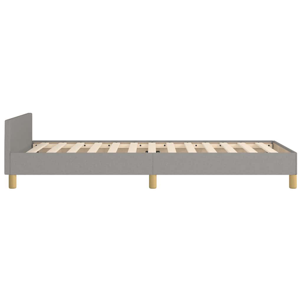vidaXL Bed Frame without Mattress Light Grey 92x187 cm Single Fabric