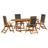 vidaXL 5 Piece Garden Dining Set Solid Wood Acacia and Textilene
