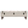 vidaXL Storage Bench Solid Wood and Steel 111x34x37 cm