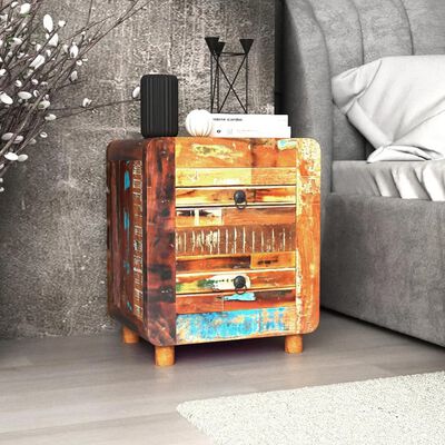 vidaXL Night Cabinet Solid Reclaimed Wood 43x33x51 cm,  vidaXL Night Cabinet Solid Reclaimed Wood 43x33x51 cm