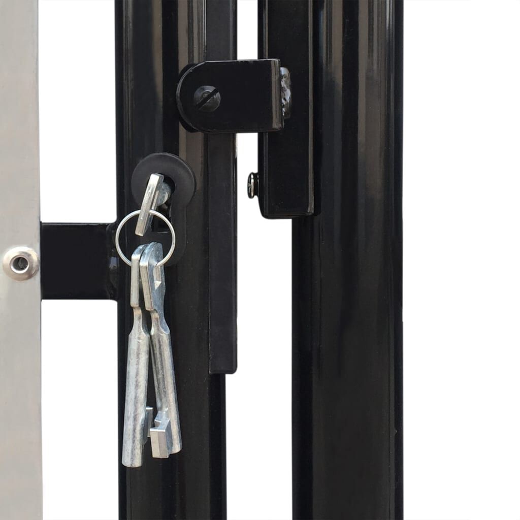vidaXL Black Single Door Fence Gate 100 x 125 cm