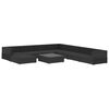 vidaXL 9 Piece Garden Lounge Set with Cushions Poly Rattan Black