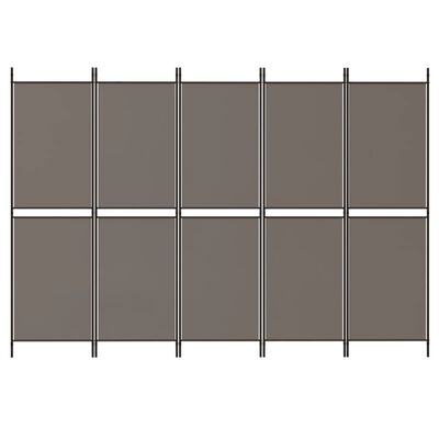 vidaXL 5-Panel Room Divider Anthracite 250x200 cm Fabric