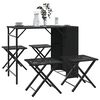 vidaXL 5 Piece Garden Dining Set Foldable Black Poly Rattan
