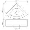 vidaXL Wash Basin with Overflow 45x32x12.5 cm White