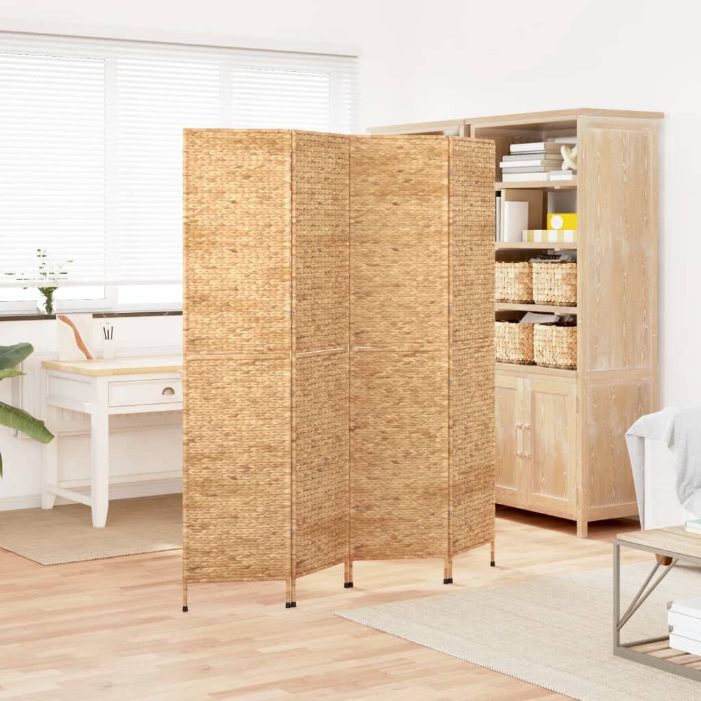 vidaXL Room Divider 4-Panel 163x180 cm Water Hyacinth