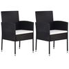 vidaXL 3 Piece Garden Dining Set Poly Rattan Black