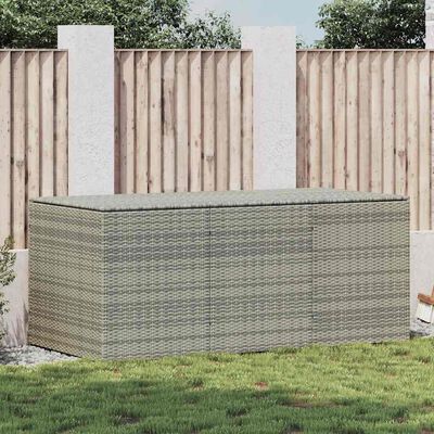 vidaXL Garden Storage Box Poly Rattan 180x90x70 cm Grey, grey vidaXL Garden Storage Box Poly Rattan 180x90x70 cm Grey