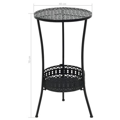 vidaXL Bistro Table Black 40x70 cm Metal