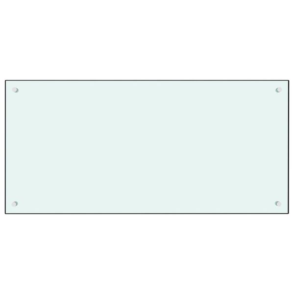 vidaXL Kitchen Backsplash White 100 x 50 cm Tempered Glass