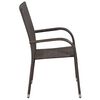 vidaXL 5 Piece Outdoor Dining Set Brown and Black