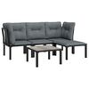 vidaXL 5 Piece Garden Lounge Set Black and Grey Poly Rattan