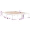 vidaXL Bed Frame without Mattress White Solid Wood King Size