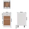 vidaXL Drawer Bottom Cabinet Lyon White 40x46x81.5 cm Engineered Wood
