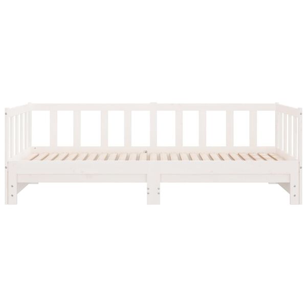 vidaXL Pull-out Day Bed without Mattress White 2x(90x200)cm