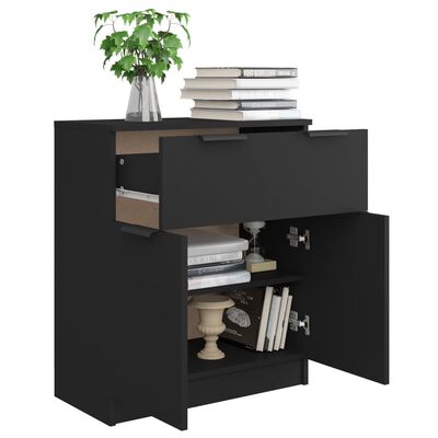 vidaXL Sideboard Black 60x30x70 cm Engineered Wood, black vidaXL Sideboard Black 60x30x70 cm Engineered Wood