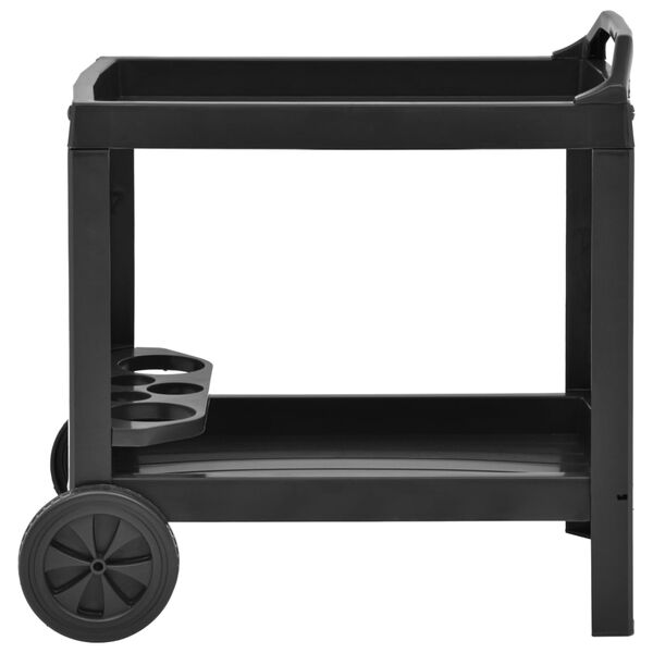 vidaXL Beverage Cart Anthracite 69x53x72 cm Plastic