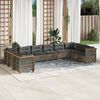 vidaXL 10 Piece Garden Sofa Set with Cushions Grey Poly Rattan