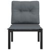 vidaXL Garden Chair with Cushions Black and Grey Poly Rattan