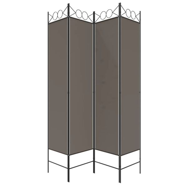 vidaXL 4-Panel Room Divider Anthracite 160x220 cm Fabric