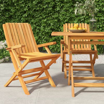 vidaXL Folding Garden Chairs 2 pcs 61x67x90 cm Solid Wood Teak,  vidaXL Folding Garden Chairs 2 pcs 61x67x90 cm Solid Wood Teak