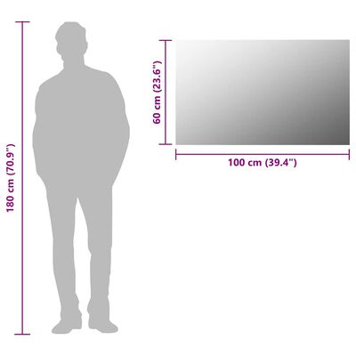 vidaXL Frameless Mirror 100x60 cm Glass,  vidaXL Frameless Mirror 100x60 cm Glass