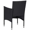 vidaXL 3 Piece Garden Dining Set Black Poly Rattan and Acacia Wood