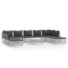 vidaXL 10 Piece Garden Lounge Set with Cushions White Steel