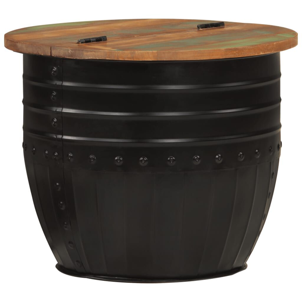 vidaXL Coffee Table Black 50x39.5 cm Solid Wood Reclaimed