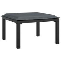 vidaXL Garden Footstool with Cushion Black and Grey Poly Rattan,  vidaXL Garden Footstool with Cushion Black and Grey Poly Rattan