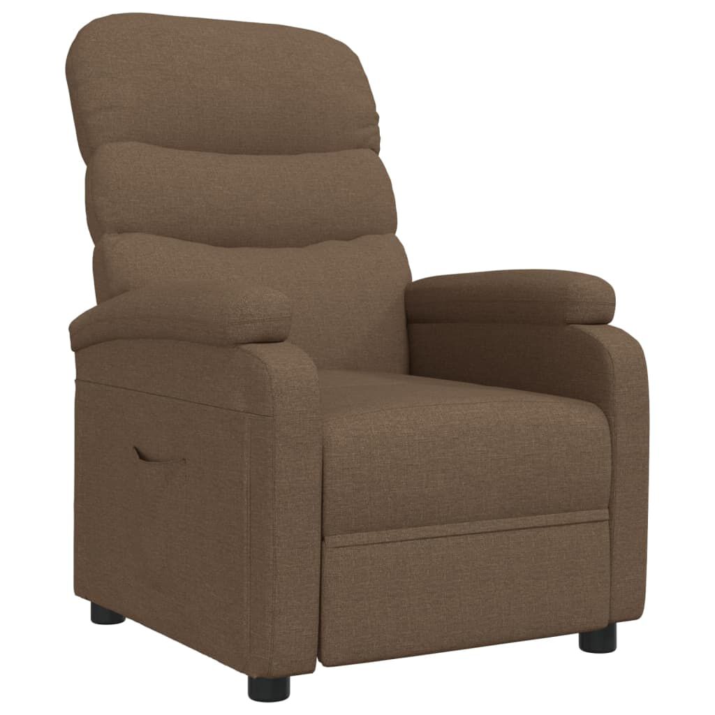 vidaXL Recliner Chair Brown Fabric