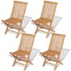 vidaXL Folding Chairs 4 pcs for Garden & Outdoor Teak Wood
