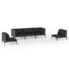 vidaXL 5 Piece Garden Lounge Set with Cushions Poly Rattan Dark Grey