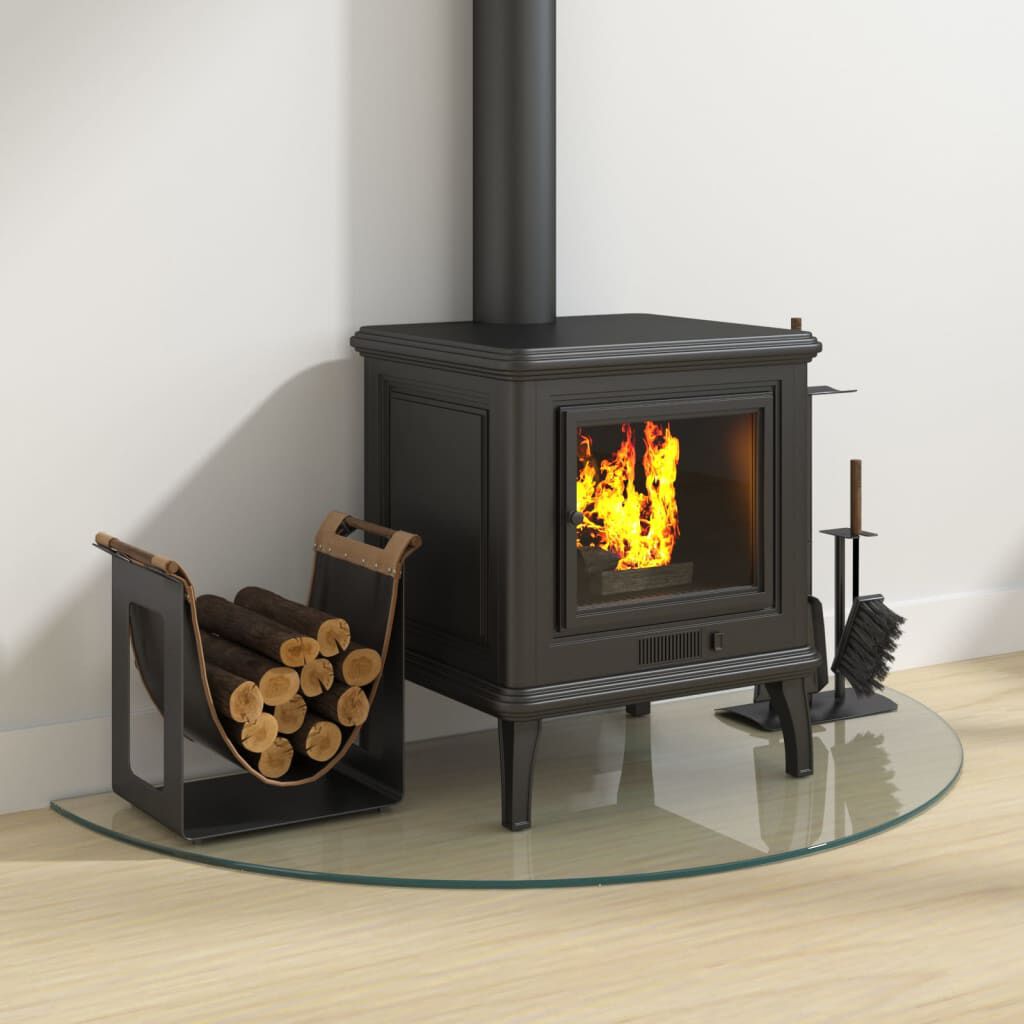 vidaXL Fireplace Glass Plate Half Round 1000x500 mm