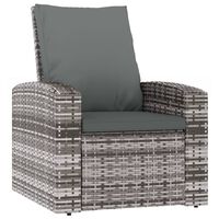 vidaXL Garden Reclining Chair with Cushions Grey Poly Rattan, grey vidaXL Garden Reclining Chair with Cushions Grey Poly Rattan