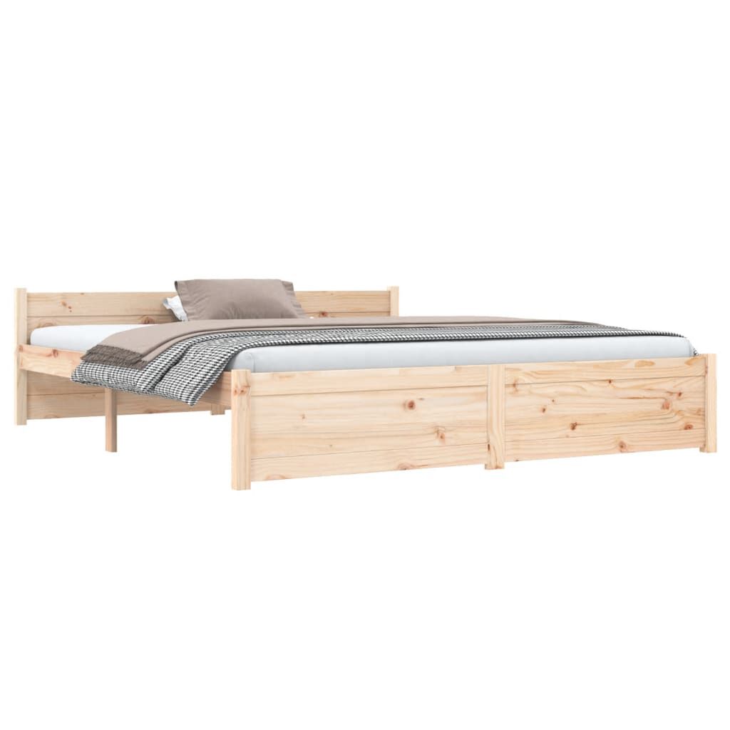 vidaXL Bed Frame without Mattress Solid Wood 150x200 cm King Size King Size