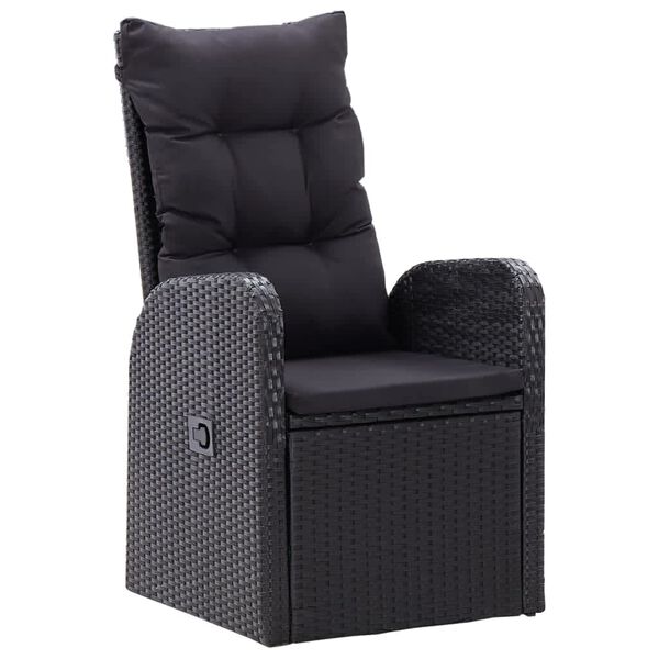 vidaXL 9 Piece Garden Dining Set with Cushions Black